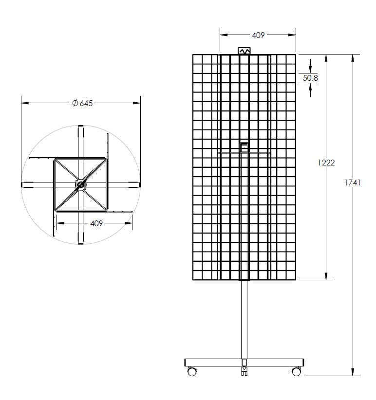 Multi-Purpose Rotary Mesh Display Stand